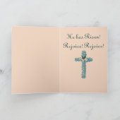 Het blauwe Wenskaart van Pasen van de Bloem Dwars Feestdagen Kaart (Binnen)