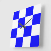 Het Blauwe Witte Geruite Vierkant van NOVEMBER Vierkante Klok (Hoek)