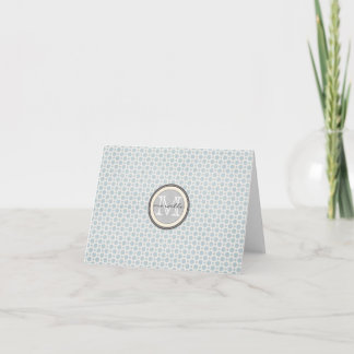 Het blauwe Witte Monogram van het Stip Notitiekaartje