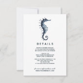 Het blauwe zeepaard | Details van de bruiloft Kaart (Voorkant)
