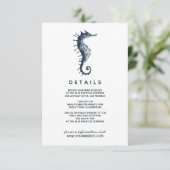 Het blauwe zeepaard | Details van de bruiloft Kaart (Staand voorkant)