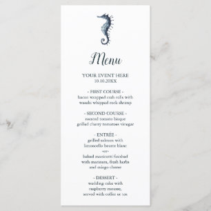 Het blauwe zeepaard   Nautical Wedding Menu