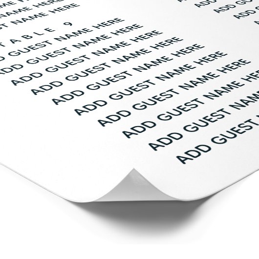 Het blauwe zeepaard | Nautical Wedding Seating Cha Poster (Hoek)