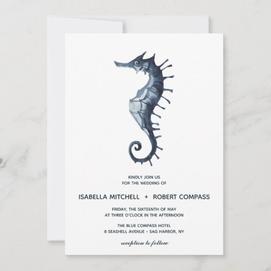 Het blauwe zeepaard | Uitnodiging tot weddenschapp (Voorkant)