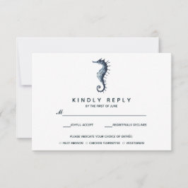 Het blauwe zeepaardje | Bruiloft RSVP met maaltijd