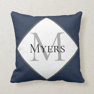 Het Blauwe ZeevaartSierkussen van het monogram Kussen