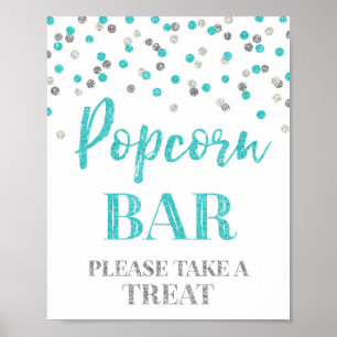Het blauwe Zilveren Teken van de Bar van de Poster