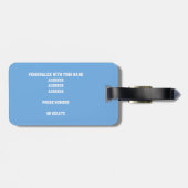 het blauwe zwarte team kleuren cadeaus kinder voll bagagelabel (Achterkant horizontaal)