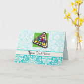 Het blauwgroen Biljart van het Damast Kaart (Gele Bloem)