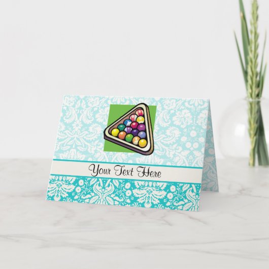 Het blauwgroen Biljart van het Damast Kaart (Voorkant)