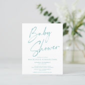 Het Blauwgroen Blauwe Baby shower van het Manuscri (Staand voorkant)