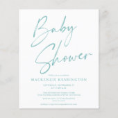Het Blauwgroen Blauwe Baby shower van het Manuscri (Voorkant)