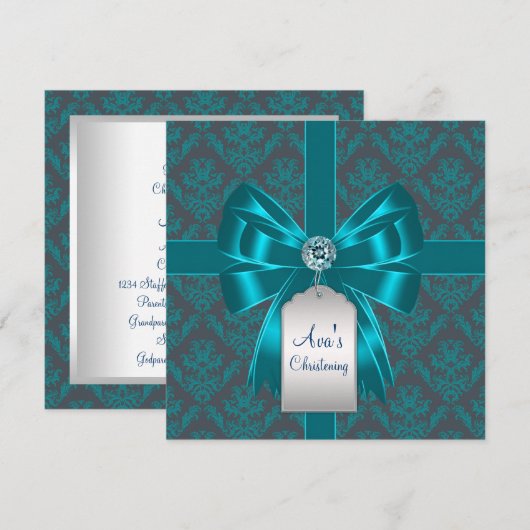 Het blauwgroen Blauwe Doopsel van het Doopsel van Kaart (Voorkant / Achterkant)