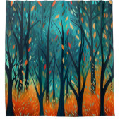 Het Blauwgroen bos in het najaar Douchegordijn (Voorkant)