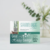 Het (blauwgroen) Briefkaart van de Korting van de  (Staand voorkant)