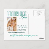 Het (blauwgroen) Briefkaart van de Korting van de  (Achterkant)