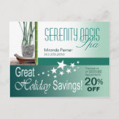 Het (blauwgroen) Briefkaart van de Korting van de  (Voorkant)