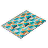 Het blauwgroen en Oranje Patroon van Vormen Notitieboek (Linkerzijde)