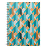 Het blauwgroen en Oranje Patroon van Vormen Notitieboek (Voorkant)