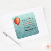 Het blauwgroen en rood-Oranje Leven van de Waterve Vierkante Sticker (Envelop)
