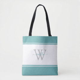 Het Blauwgroen Initiaal van het Manuscript van Mon Tote Bag