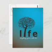 Het blauwgroen Inspirerend Citaat van de Boom van Briefkaart (Voorkant / Achterkant)