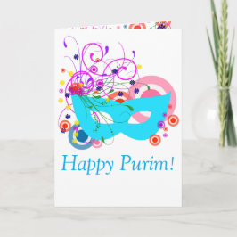 Het Blauwgroen Masker van Purim met Wervelingen Kaart