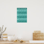 Het Blauwgroen Monochroom van het het Koord van de Poster (Keuken)