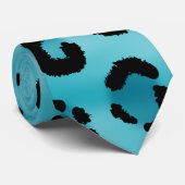 Het blauwgroen Patroon van de Druk van de Luipaard Stropdas (Opgerold)