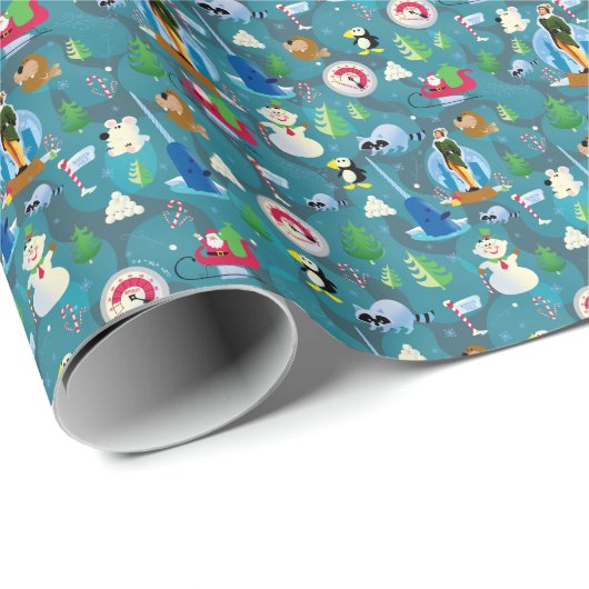 Het Blauwgroen Patroon van Elf en van Karakters be Cadeaupapier (Rol Hoek)