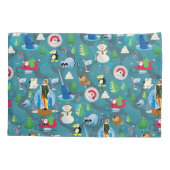 Het Blauwgroen Patroon van Elf en van Karakters be Kussensloop (Achterkant)