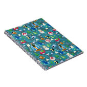 Het Blauwgroen Patroon van Elf en van Karakters be Notitieboek (Rechterzijde)