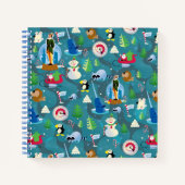 Het Blauwgroen Patroon van Elf en van Karakters be Notitieboek (Voorkant)