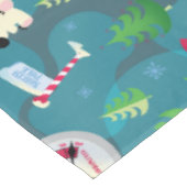 Het Blauwgroen Patroon van Elf en van Karakters be Tafelkleed (Gekanteld)