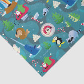 Het Blauwgroen Patroon van Elf en van Karakters be Tissuepapier (Detail)