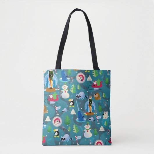 Het Blauwgroen Patroon van Elf en van Karakters be Tote Bag (Voorkant)