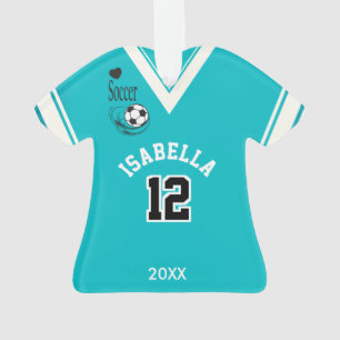 Het blauwgroen Shirt van het Voetbal Ornament