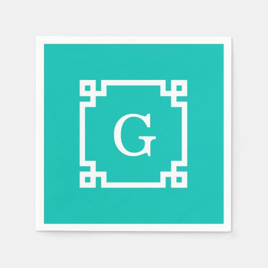 Het blauwgroen Witte Griekse Zeer belangrijke Servetten (Voorkant)