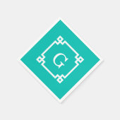 Het blauwgroen Witte Griekse Zeer belangrijke Servetten (Hoek)