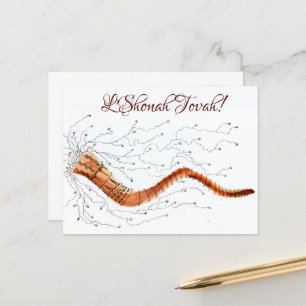 Het blazen van de Shofar visueel Briefkaart