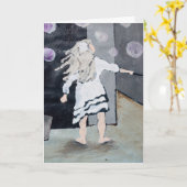 Het Blazen van het meisje van Bellen het Kaart (Gele Bloem)