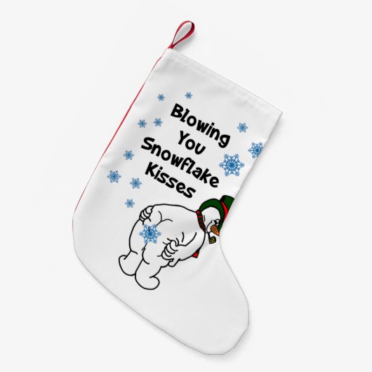 Het blazen van je Snowflake Kisses kerststooking Kleine Kerstsok (Voorkant (Hangend))
