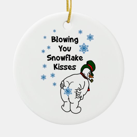 Het blazen van je Snowflake Kisses Ornament (Voorkant)