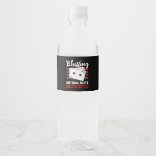 Het blazen van niets slaat een paar bakken op. waterfles etiket