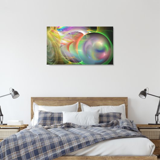 Het blazen van Ruimte Bubbles Canvasdruk Canvas Afdruk (Insitu (Slaapkamer))