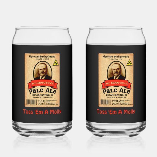 Het Bleke etiket van de heer Molotov Blikvorm Glas (Voorkant)