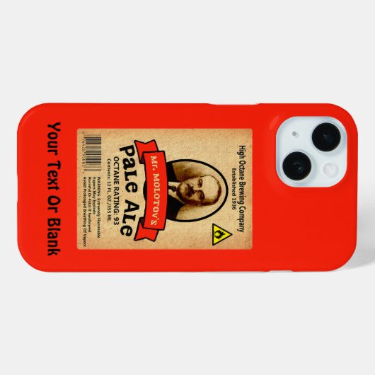 Het Bleke etiket van de heer Molotov Case-Mate iPhone Case (Achterkant (horizontaal))