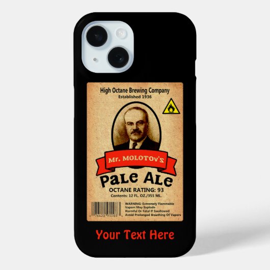 Het Bleke etiket van de heer Molotov Case-Mate iPhone Case (Achterkant)
