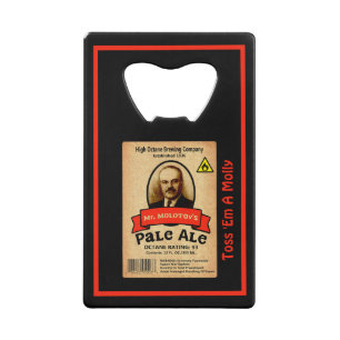 Het Bleke etiket van de heer Molotov Creditkaart Flessenopener