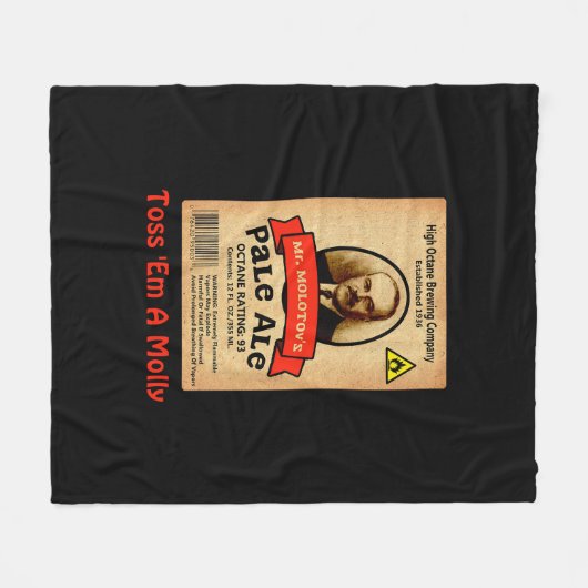 Het Bleke etiket van de heer Molotov Fleece Deken (Voorkant (Horizontaal))